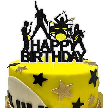 Imagem de Rock and Roll Cake Toppers Rock Music Birthday Decoration with Band for Rock and Roll Themed Birthday Party