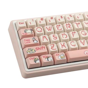 Imagem de Hyekit Teclas PBT 131 Teclas Cat Planet Teclas Sublimação de Corante Lindas Teclas Perfil XDA Teclas Personalizadas para Teclados Mecânicos Cherry Gateron MX Switches