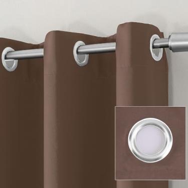 Imagem de Cortina Corta Luz Tecido 85% para Quarto/Sala com ilhós 3x2,5m | AMP Magazine (Tabaco)