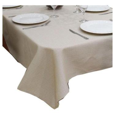 Imagem de Toalha de Mesa Quadrada em Tecido Linhão Estampado 1,80m X 1,80m Palha