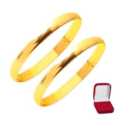 Imagem de Par de Alianças 3mm Ouro 18k Tradicional Tungstênio Casamento Noivado 