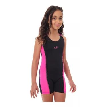 Imagem de Maiô Macaquinho Helanca Com Detalhe Natação Infantil Preto Hammerhead,