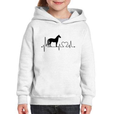 Imagem de Moletom Infantil Cavalo Batimentos Cardíacos - Foca na Moda, Branco, 1