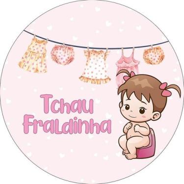 Imagem de Painel De Festa Redondo 1,50x1,50 - Tchau Fraldinha Corações Menina 07