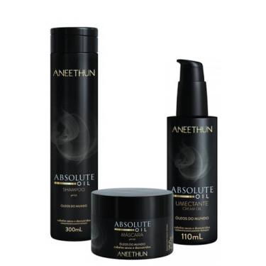 Imagem de Kit Absolute Oil Shampoo,Máscara,Umectante -Aneethun 