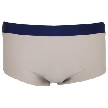 Imagem de Sunga Nude Masculina Praia com Cós Azul Lateral 16cm - Amassê, M