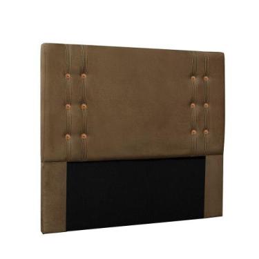 Imagem de Cabeceira Cama Box Queen 160cm E Recamier Gênova Suede Caramelo S04 - 