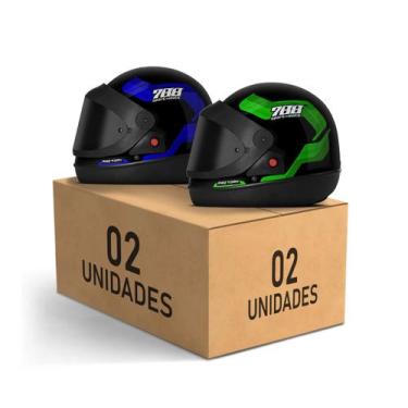 Imagem de Kit 2 Capacetes Sport Moto 788 Viseira Fumê Fechados Pro Tork Masculin