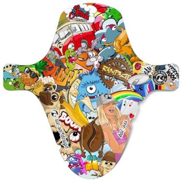 Imagem de Design Riesel – Para-lama dianteiro grande para proteção facial e garfo de suspensão – Ajuste seguro, para Enduro, Trail, All Mountain, Cross Country, Freeride, Downhill/E-MTB – KOL: OSS – Stickerbomb