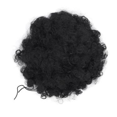 Imagem de Curto Encaracolado Coque Puff Cabelo Coque Cordão Rabo de Cavalo Extensão de Fibra de Alta Temperatura Peça de Cabelo Feminino Meninas
