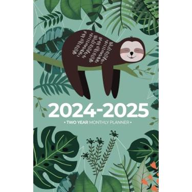 Imagem de 2024-2025 Monthly Planner | Small | Adorable Busy Sloth In The Jungle (Hardcover): Two Years (January 2024 to December 2025) with US Federal Holidays