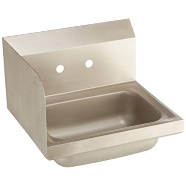 Imagem de John Boos Pia de mão PBHS-W-1410-SSL de aço inoxidável 304 Pro-Bowl, localização da torneira - montagem de respingos, respingo do lado esquerdo, 35,5 cm de comprimento x 25,4 cm de largura x 12,7 cm