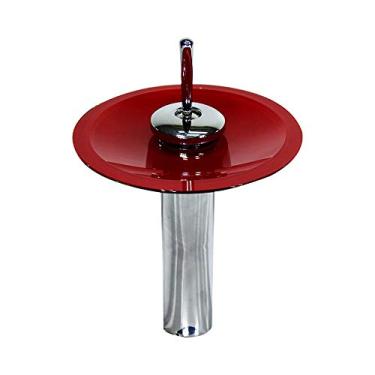 Imagem de TORNEIRA MONOCOMANDO DE VIDRO REDONDA ALTA VERMELHO FERRARI