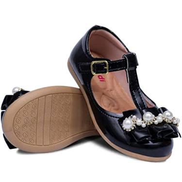 Imagem de Sapatilha Salomé Infantil Menina Laço Pérola Sanfonado 21.27 (Preto, BR, Criança de 1 a 3 anos, Numérico, 25)