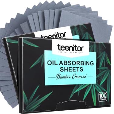 Imagem de Teenitor 200 folhas de papel absorvente para pele oleosa, folhas de óleo facial com carvão de bambu, folhas de absorção de óleo para rosto masculino e feminino, filme de controle de óleo 10 x 7 cm
