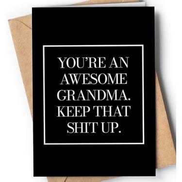 Imagem de Cartão engraçado para avó | Cartão original para aniversário, aposentadoria, casamento, Natal. | Cartão de parabéns para sua avó | Cartão incrível e divertido para ela