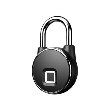 Imagem de Fechadura de porta com impressão digital à prova d'água, carregamento USB, cadeado antifurto sem chave inteligente