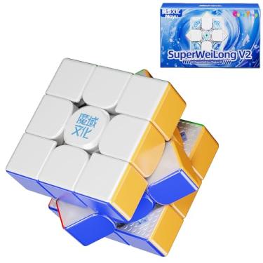 Imagem de CuberShop Moyu Super WeiLong V2 3x3 20-M Ball Core MagLev (UV Coated) Stickerless Speed Cube, moyu WeiLong Pro 20 Magnets Magnetic+MagLev+Ball Core 3x3 UV, 2025 Flagship (Magic Clothes Pro Version)