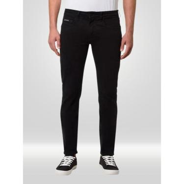 Imagem de Calça Masculina Color de Sarja Infinite Black Skinny Cintura Baixa Calvin Klein Jeans Preto-Masculino