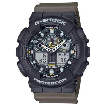 Imagem de Casio Relógio analógico digital G-Shock Utilitarian preto e verde-oliva GA-100TU-1A3CR, preto, Preto