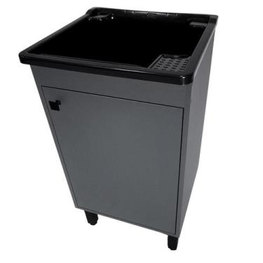 Imagem de Gabinete Cinza Chumbo Mdf 46cm  Tanque De 26l Plástico Entregue Montad
