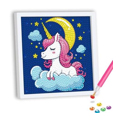 Imagem de SKRYUIE Pintura de diamante 5D para crianças - Kits de arte de diamante DIY para meninos e meninas de 6 a 8 a 10 a 12 anos de idade animal fácil, broca redonda completa - Artesanato para decoração de