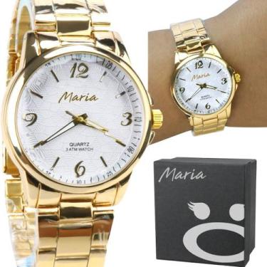 Imagem de relogio feminino dourado banhado ouro qualidade premium caixa social m