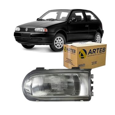 Imagem de Farol H4 Mascara Cinza G2 Lado Esquerdo Arteb Volkswagen Gol 1995 A 2003