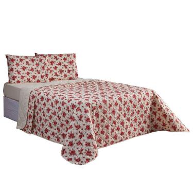 Imagem de Cobre Leito Casal 1 Peça Esmeralda 100% Algodão Percal 150 Fios Cor: vermelho