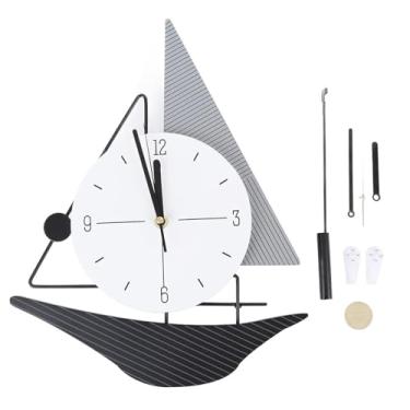 Imagem de Relógio de Veleiro Minimalista Moderno, Decoração Silenciosa de Casa para Sala de Estar, Sala de Jantar, Relógio de Parede de Veleiro, Relógio Náutico, Relógio de Barco
