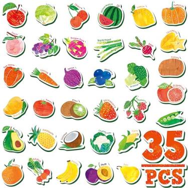 Imagem de SpriteGru 35 Ímãs De Frutas E Vegetais, Adoráveis Ímãs De Geladeira De Espuma Grossa Com Frutas E Vegetais, Brinquedos Educativos Fofos Para Crianças De 1 A 2 Anos