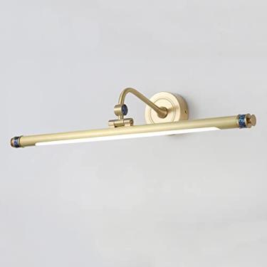 Imagem de Luminária de parede de cobre com barra de luz LED para espelho de banheiro, luminária frontal ajustável para espelho de banheiro, luzes giratórias para espelho de banheiro, penteadeira (cor: