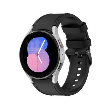Imagem de pulseira PU (poliuretano) com fecho preto para galaxy watch4 40mm/ 44m