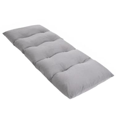 Imagem de Futon de Espuma Almofada Dobrável Solteiro Cinza Claro 170x60cm