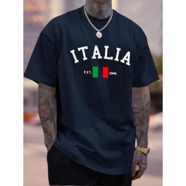 Imagem de Camisa Masculina Slim T-Shirt Estampada Lançamento Moda 2025 - loja di