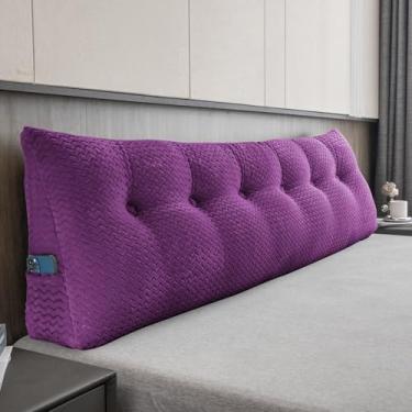 Imagem de ZOEMO Cabeceira triangular grande reforçada, suporte de posicionamento do encosto, descanso de cama, almofadas de leitura, cabeceira, almofadas de cunha para cama de dia com capa removível