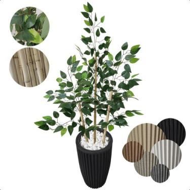 Imagem de Bambu da Sorte Artificial Japones Grande com Vaso Decoração - Flor de 