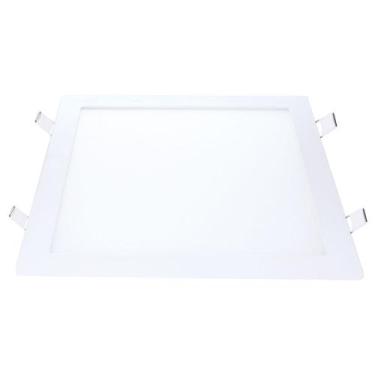 Imagem de Plafon de led quadrado embutir 24w 3000k branco quente bivolt galaxy