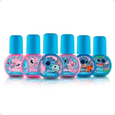 Imagem de Kit Impala Disney Stitch 6 Esmaltes: Aloha, Brilho Angelical, Aloha Quer Família, Experiência 626, Nunca Abandonar, Amizade de Outro Planeta