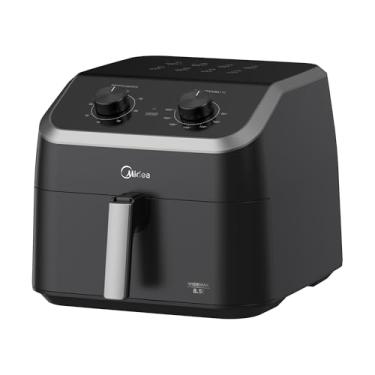 Imagem de Fritadeira Midea Air Fryer 8,5L, design com dois botões, ampla faixa de temperatura de 80°C a 200°C, cesto antiaderente e prato para vegetais, 1900W, 220V, FWM85P2