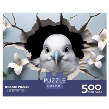 Imagem de Quebra-cabeça de pássaros para adultos diversão 500 peças animal 3D jogo de educação brinquedo alívio de estresse brinquedo decoração de casa jogo intelectual relaxamento e inteligência 500 peças (52