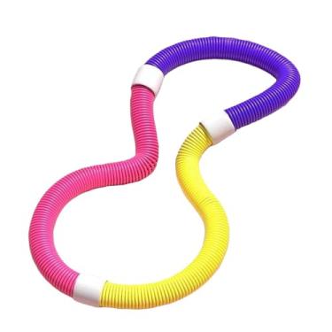 Imagem de Colaxi Aro de ginástica com peso, design amigável à cintura, PVC, equipamento portátil para treinamento de entretenimento, aro de mola para academia em casa, Amarelo Roxo 1.3kg