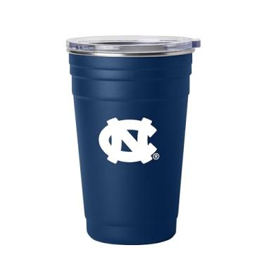 Imagem de Logo Brands NCAA North Carolina Tar Heels Navy 623.7 g Copo de porta traseira de aço inoxidável - Parede dupla selada a vácuo durável para bebidas quentes e frias, perfeito para dias de jogos e festas