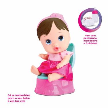 Imagem de Boneca Bebê - Little Dolls - Faz Xixi - Morena - Divertoys