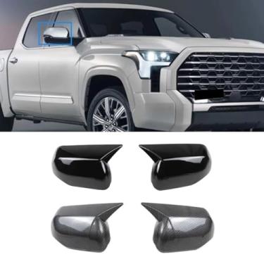 Imagem de Capa de retrovisor de carro protege tampas de espelho retrovisor lateral para Tundra Sequoia 2022 Kit de carroceria acessórios de carro (aparência de fibra de carbono)