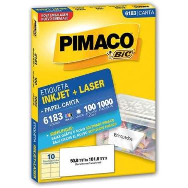 Imagem de Etiqueta Carta 6183 100 Fls 50,8 X 101,6 Mm Cx.C/1000 Pimaco - Pimaco 