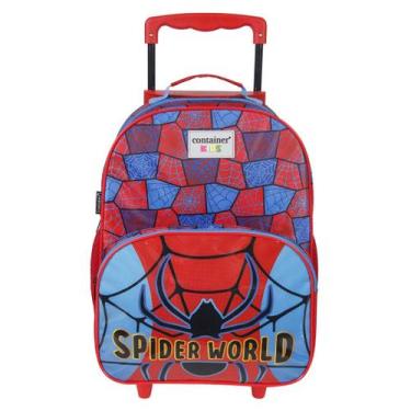 Imagem de Mala Escolar G com Rodinhas Infantil Menino Spider World Container Kid