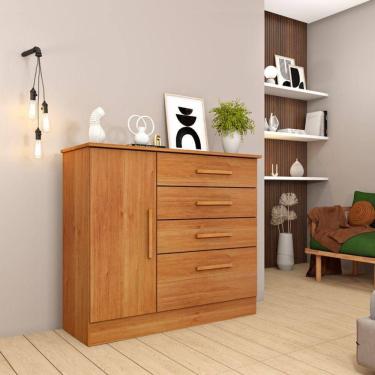 Imagem de Cômoda Para Quarto Com Sapateira 4 Gavetas - Chicago-cinamomo - Tcil Móveis