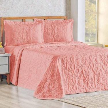 Imagem de Cobre Leito Queen Bouti Mavie Floral 180 Fios 3 Peças - Goiaba - Casa 