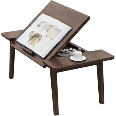 Imagem de Mesa De Tatame Dobrável Mesa De Centro Do Quarto Mesa Baixa De Casa Japonesa Mesa De Armazenamento De Design Dobrável Janela De Sacada Japonesa Mesa Baixa De Casa, Black Walnut Color, 80 * 35 * 27cm